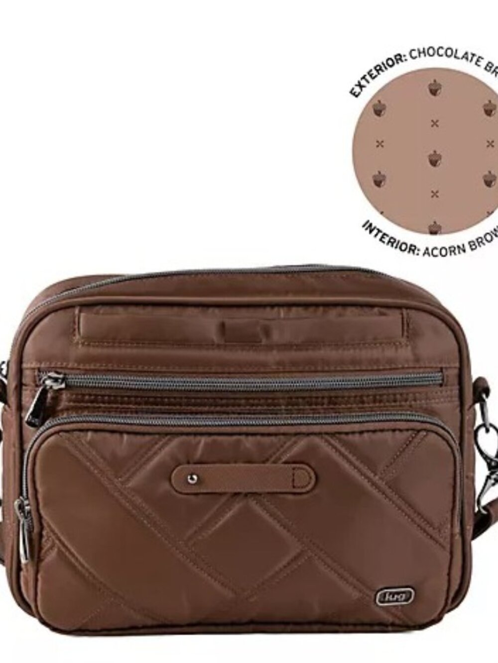 Lug Classic Zip Crossbody with Charm Bar - Carousel XL LE Chocolate Brown